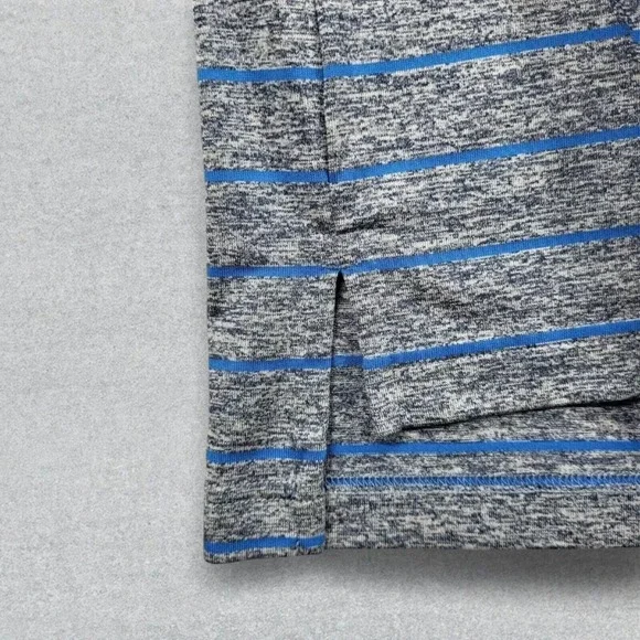 Dunning Golf Polo Shirt Men's XL Gray Blue Stripes Performance Stretch Golf - Picture 6 of 13